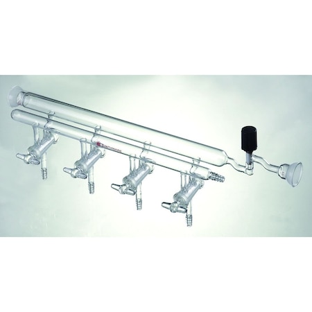 Synthware MANIFOLD, DOUBLE, HIGH VACUUM VALVE AND 35/20 SPHERICAL JOINT. M360004